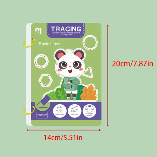 Reusable Tracing Workbook for Kids – 34-Page Writing & Drawing Practice