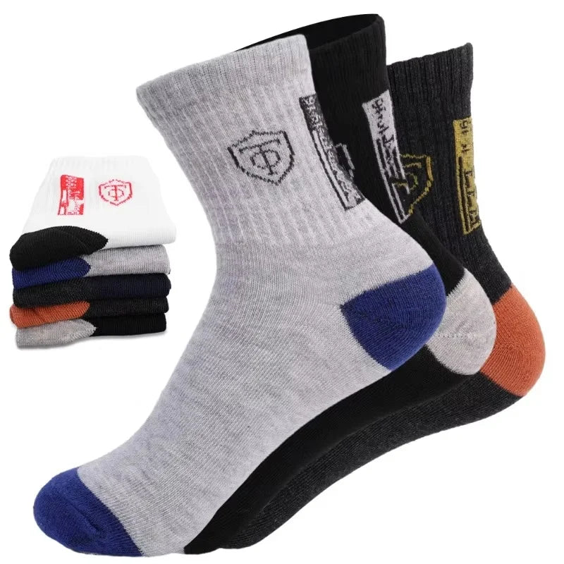 Men's Crew Socks – Breathable Cotton Blend Sports Socks, 5/10 Pairs