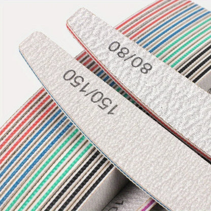 Professional Nail File – Half Moon Sanding File, 80–240 Grit