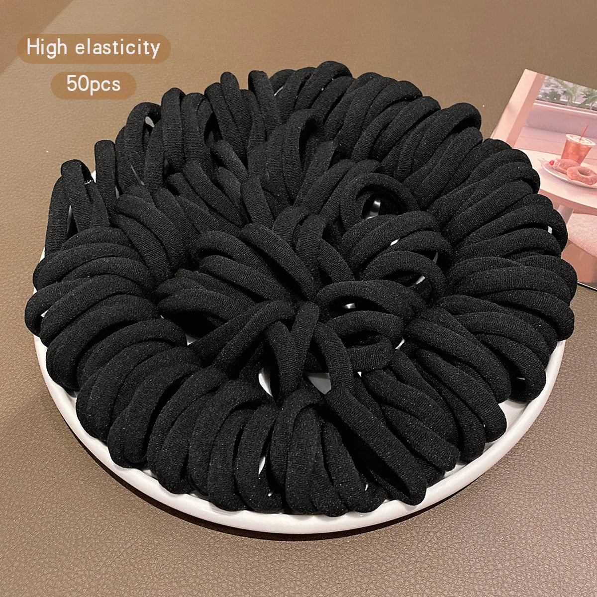 100 Pack Women's Elastic Hair Bands – Seamless Stretchy Hair Ties