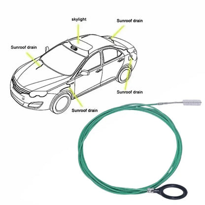 Car Drain Cleaning Brush – 2M Flexible Sunroof Drain Unclogger