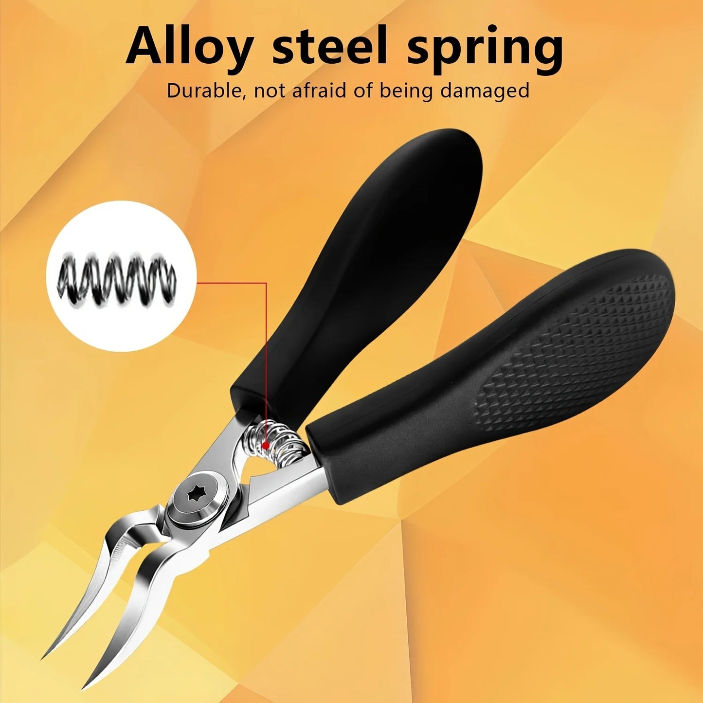 Heavy Duty Thick Toenail Clipper with Serrated Stainless Steel Blade