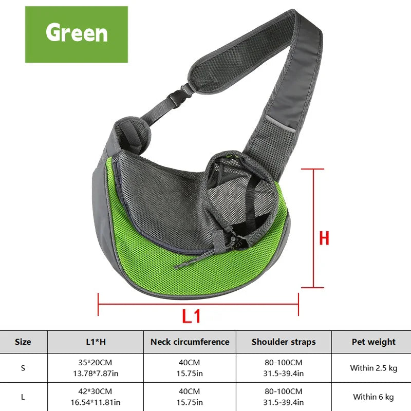 Dog Sling Carrier – Breathable Pet Travel Crossbody Backpack