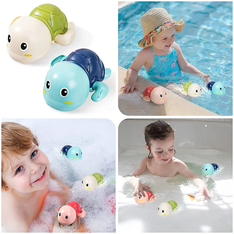 Baby Bath Toys – Wind-Up Swimming Turtle & Whale Water Toys