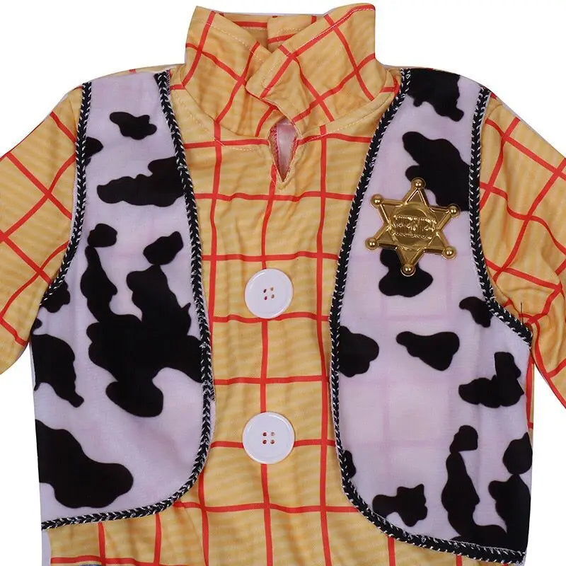 Kids Denim Cowboy Costume – Western Dress-Up Set with Hat