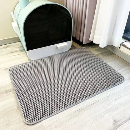 Cat Litter Mat – Double Layer Waterproof Honeycomb Litter Box Mat