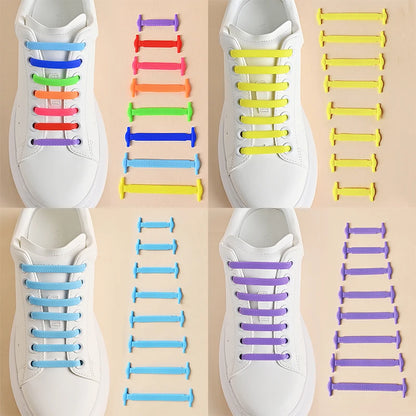 No Tie Shoelaces Silicone Elastic Laces for Easy Slip-On Shoes