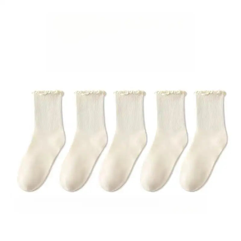 Women’s Ruffle Socks Black White