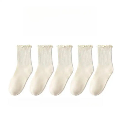 Women’s Ruffle Socks Black White
