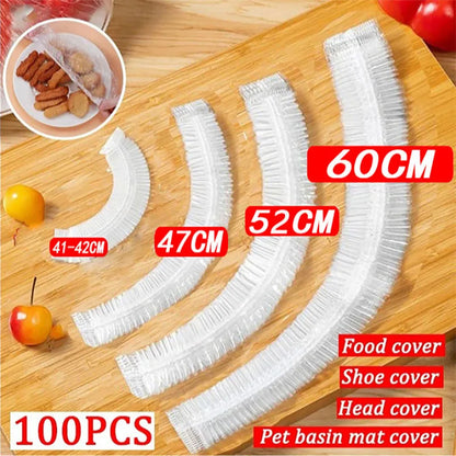 50 Pack Elastic Food Covers for Bowls, Plates and Food Containers