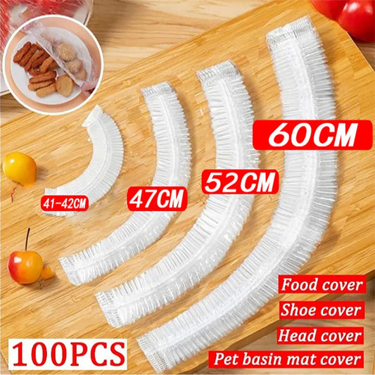 50 Pack Elastic Food Covers for Bowls, Plates and Food Containers