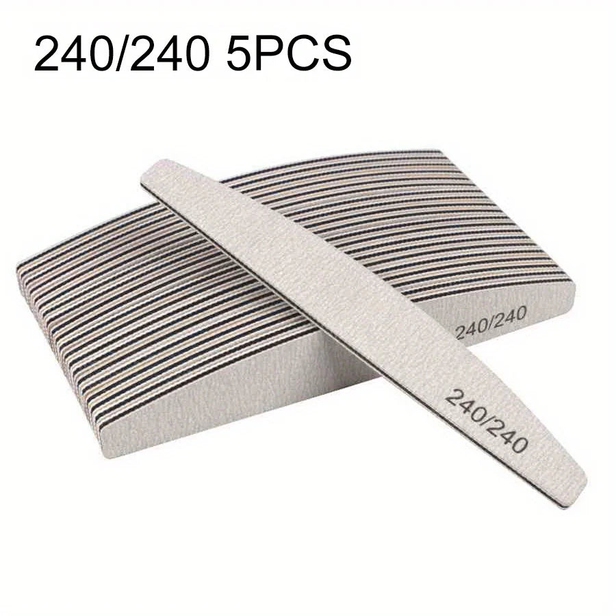 Professional Nail File – Half Moon Sanding File, 80–240 Grit