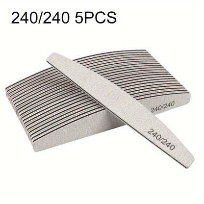 Professional Nail File – Half Moon Sanding File, 80–240 Grit
