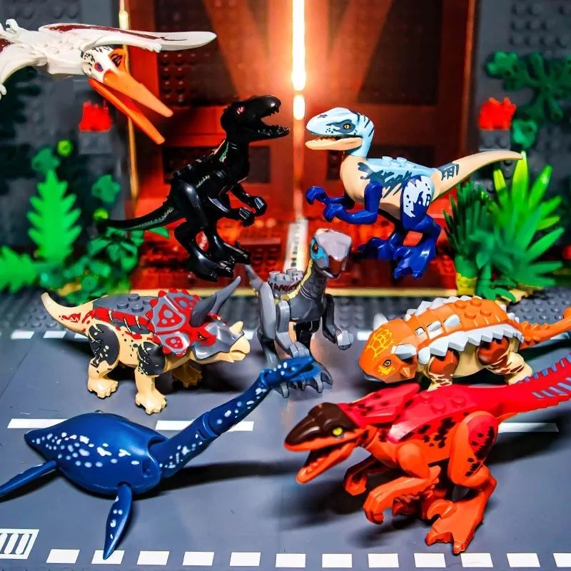 Cool Jurassic Dinosaurs World Velociraptor Triceratops Indominus T-Rex Model Assemble Building Blocks Toys For Children Boy Gift