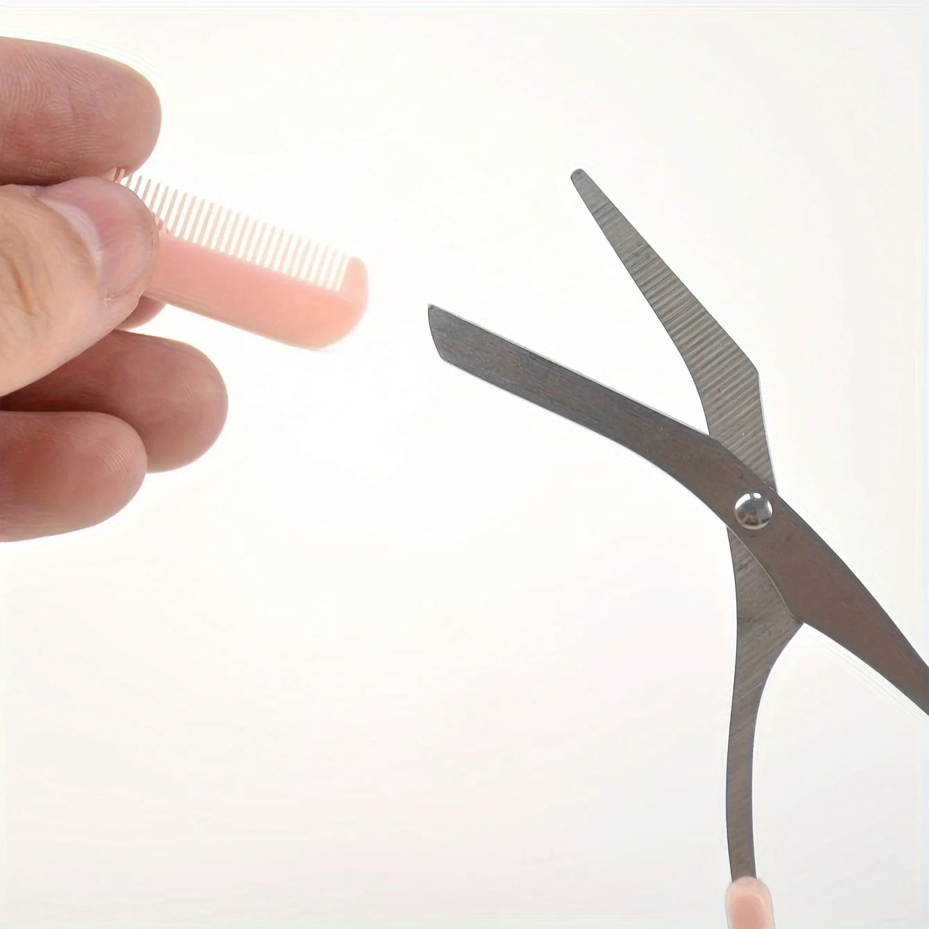 Eyebrow Trimming Scissors with Comb for Precision Grooming