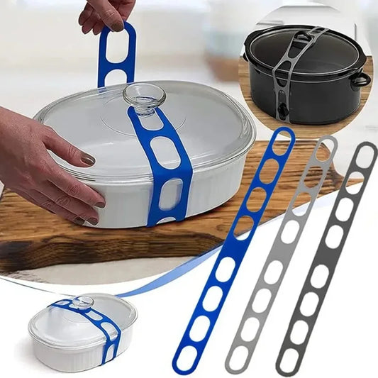Silicone Lid Strap – Reusable Elastic Lid Holder for Camping