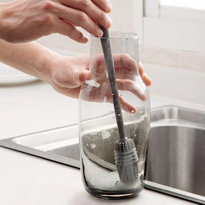 Silicone Bottle Cleaning Brush – Long Handle Cup & Glass Scrubber