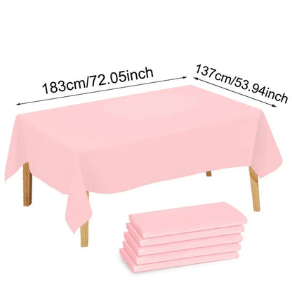 Disposable Plastic Tablecloth 137×183cm Rectangle Table Cover
