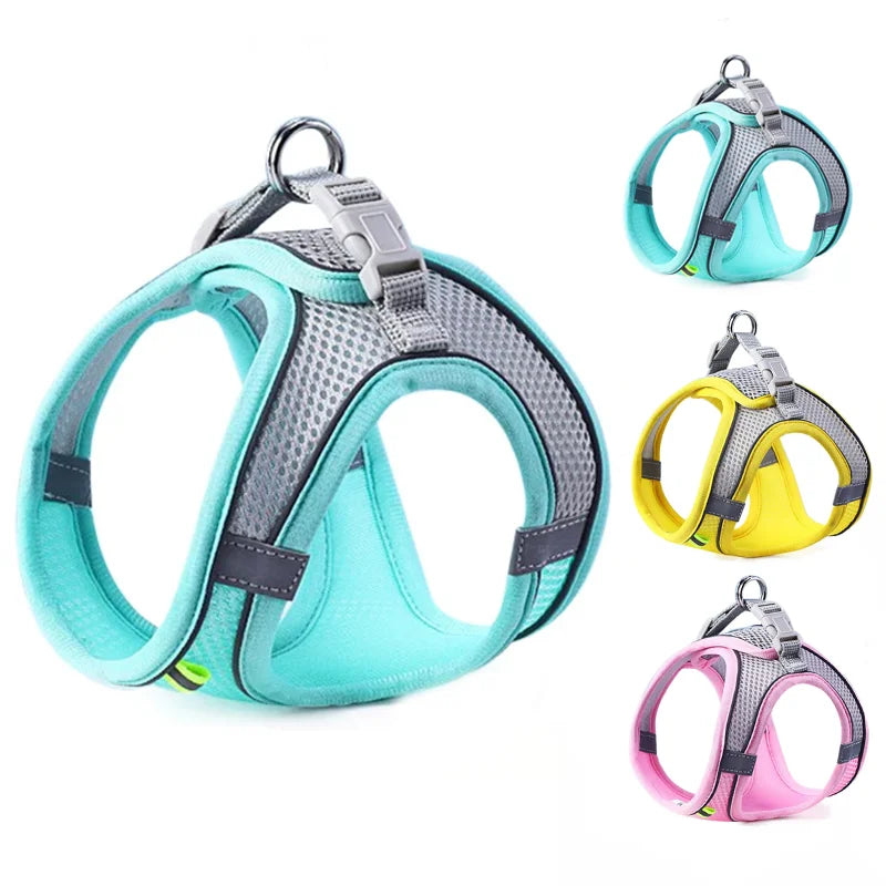 Reflective Pet Harness – Breathable Adjustable Vest & Leash Set