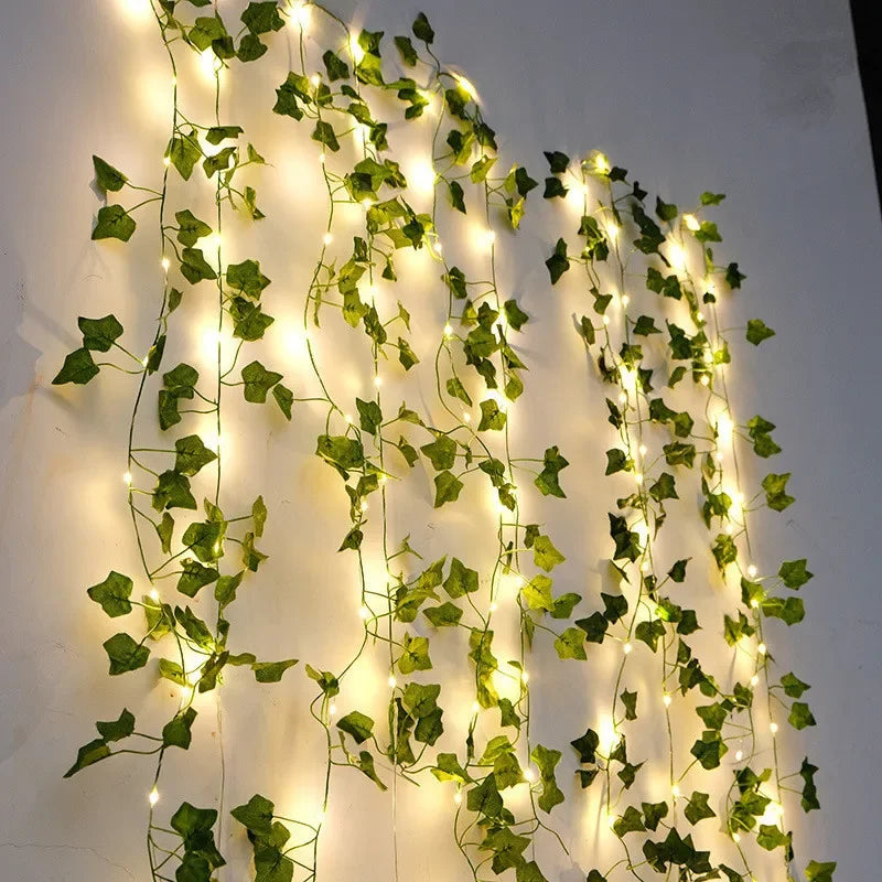 Artificial Vine String Lights with LED Leaf Fairy Lights