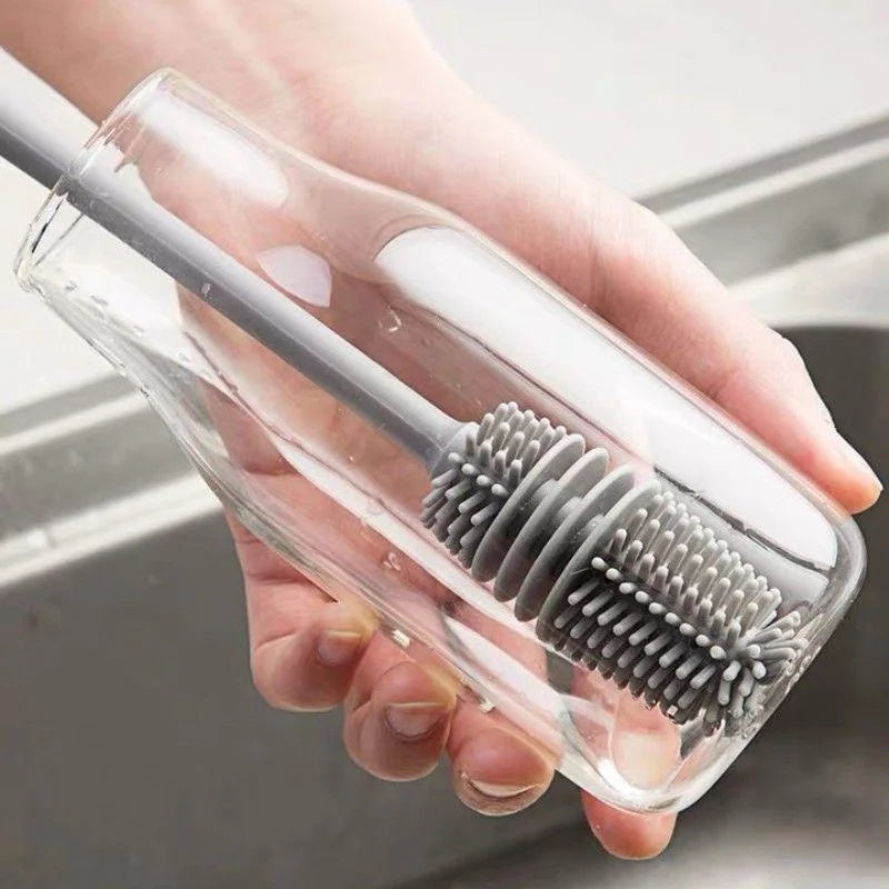 Silicone Bottle Cleaning Brush – Long Handle Cup & Glass Scrubber