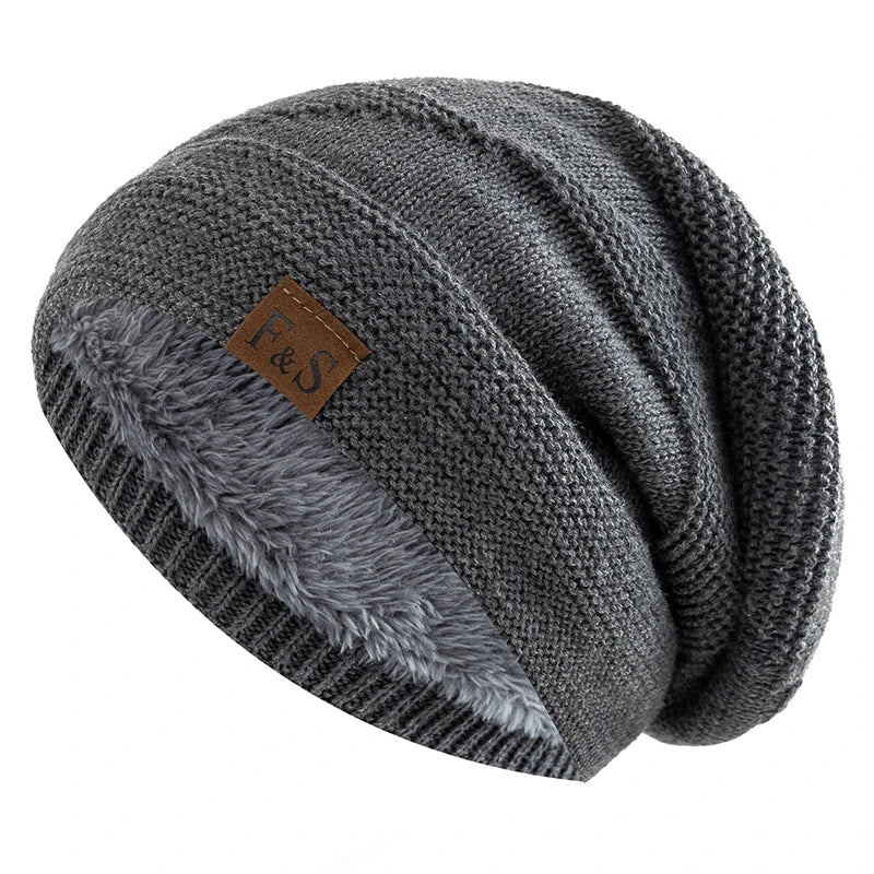 Winter Beanie Hat – Fur Lined Slouchy Knit Cap for Men & Women