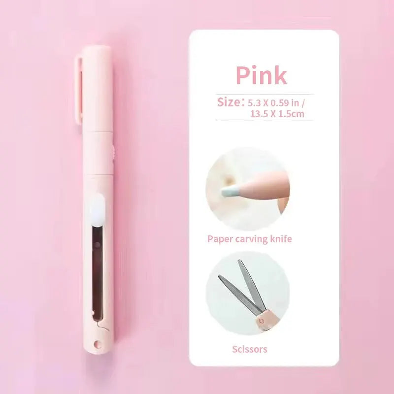 Mini Portable Scissors 2-in-1 Pocket Paper Cutter Tool