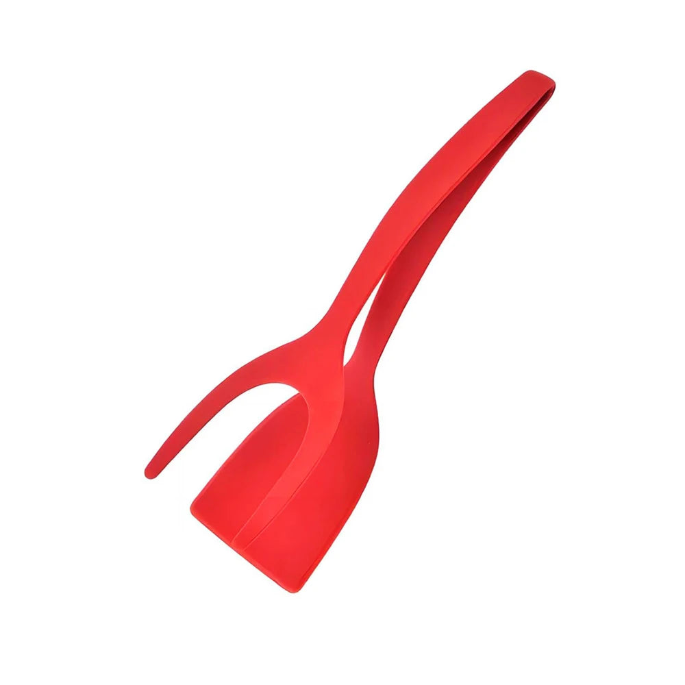 2-in-1 Spatula Tongs – Nylon Flip & Grip Kitchen Cooking Utensil