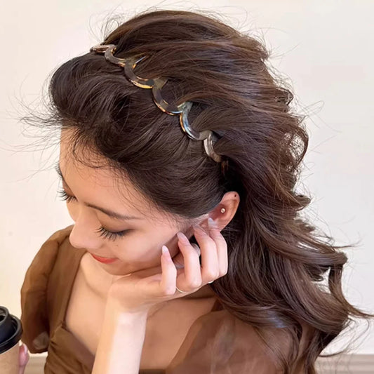 Non Slip Hair Headband U Shape Comb Hoop for Women
