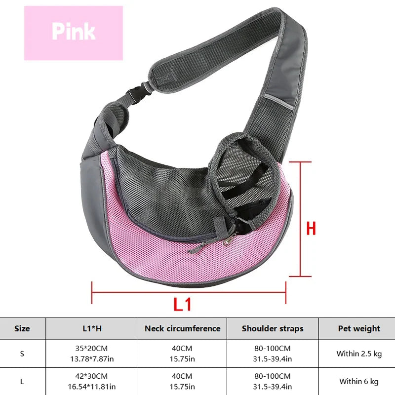 Dog Sling Carrier – Breathable Pet Travel Crossbody Backpack