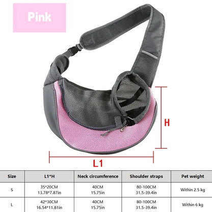 Dog Sling Carrier – Breathable Pet Travel Crossbody Backpack