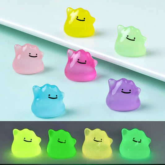 Glow in the Dark Anime Figures, 6-Piece Mini Set