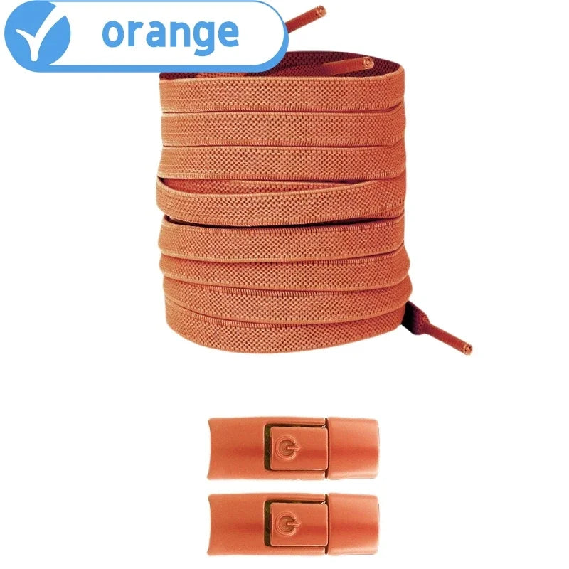 No Tie Shoe Laces with Press Lock Elastic Flat Shoelaces