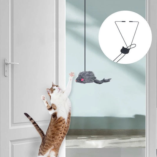 Hanging Cat Toy with Elastic Door Clip for Interactive Play