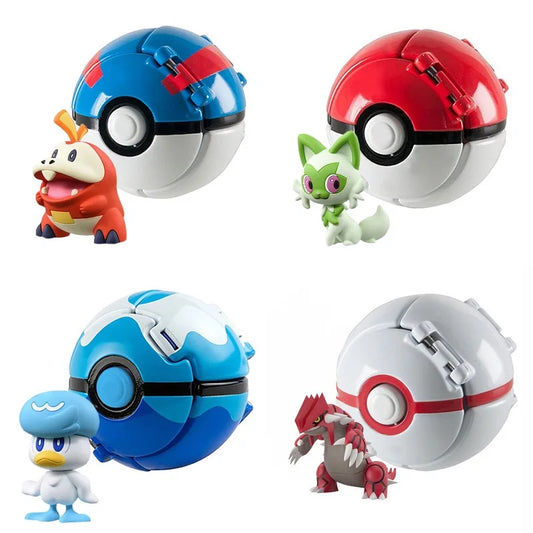 Mini Anime Figure, 3-5cm PVC Character Model with 7cm Ball
