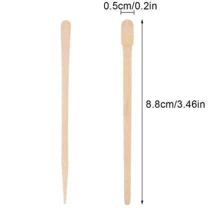 100 Pack Wooden Wax Sticks for Hair Removal and Eyebrow Waxing