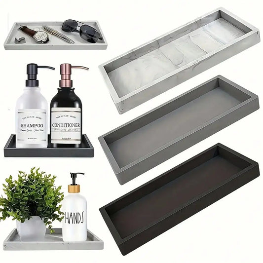 Silicone Bathroom Tray – Decorative Vanity & Jewelry Organizer