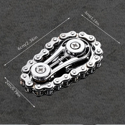 Metal Fidget Spinner – Bike Chain EDC Desk Toy with Silent Bearings