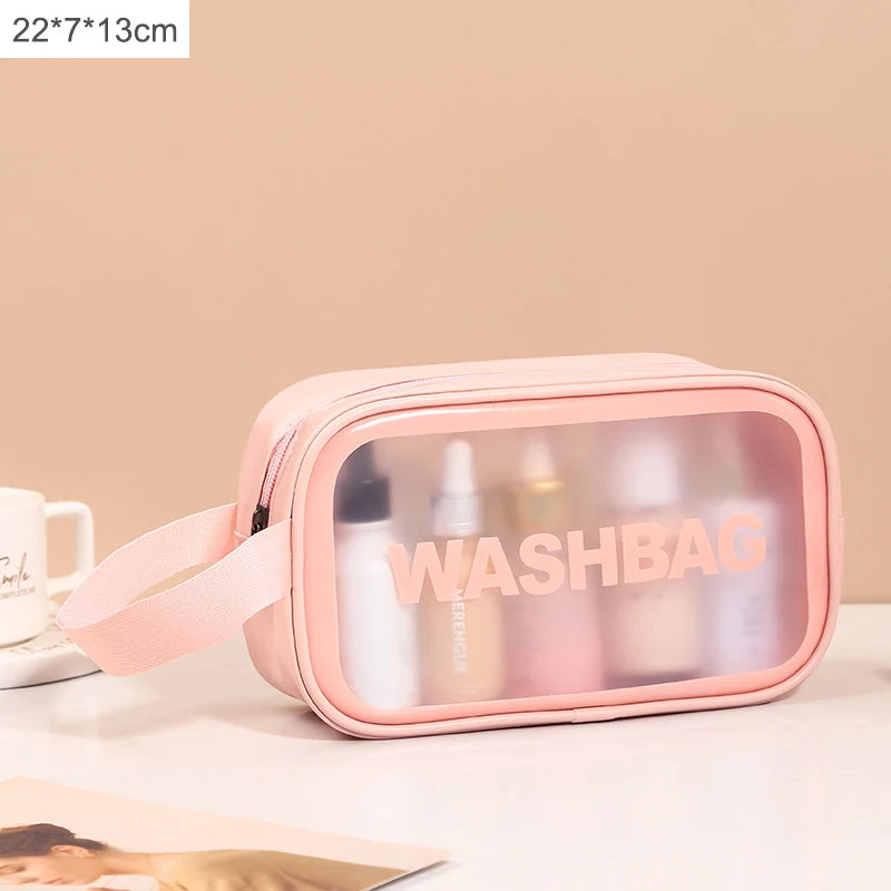 Waterproof Travel Makeup Bag with Transparent Large Capacity Design