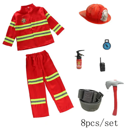 Kids Firefighter Costume – Fireman Uniform Role-Play Set