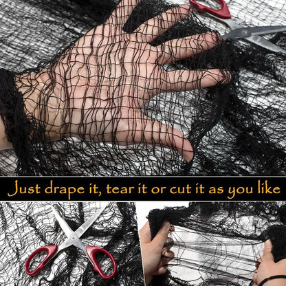 Halloween Creepy Cloth – Black Gauze for Haunted House Decor