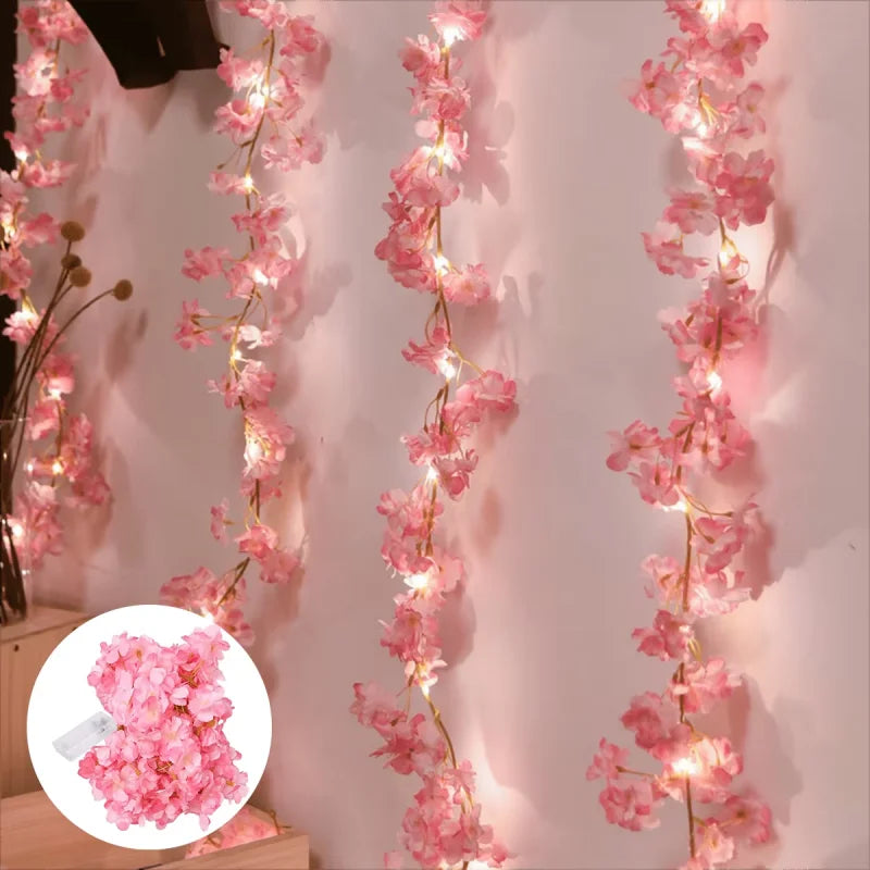 Cherry Blossom String Lights with 20 LEDs for Bedroom & Party Decor