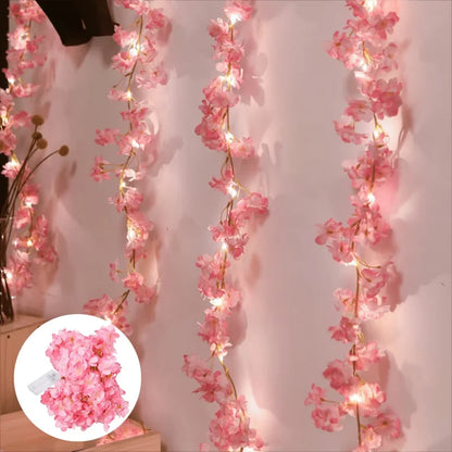 Cherry Blossom String Lights with 20 LEDs for Bedroom & Party Decor