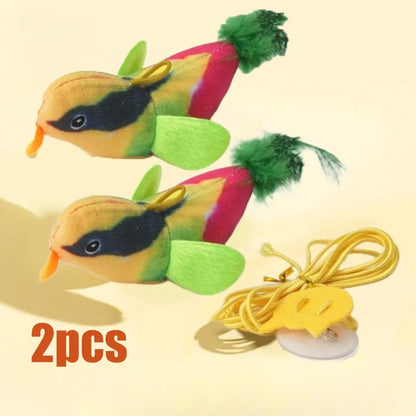 Interactive Bird Cat Toy – Hanging Cat Teaser with Catnip