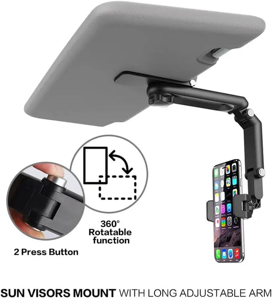 Car Sun Visor Phone Holder with 360° Rotating Adjustable Mount