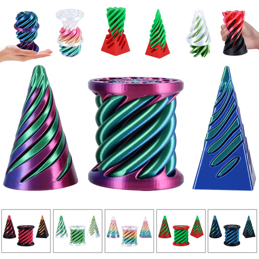 Spiral Fidget Toy 3-Pack 3D Printed Impossible Passthrough Desk Toy