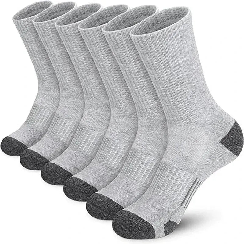Men's Gym Socks – Breathable Crew Sports Socks, 6 or 12 Pairs