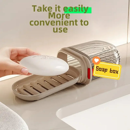 Travel Soap Case with Lid Portable Drainable Soap Holder