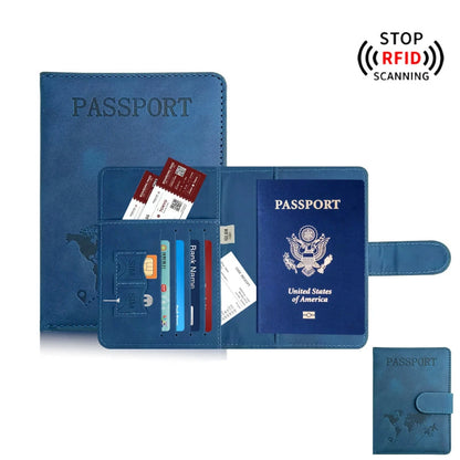 RFID Passport Holder Travel Wallet with Card and Document Slots