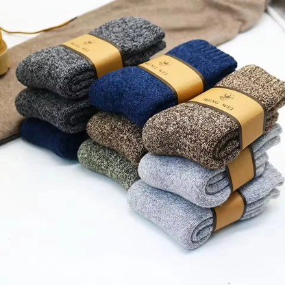 Men's Winter Socks Thick Warm Retro Crew Socks for Cold Weather